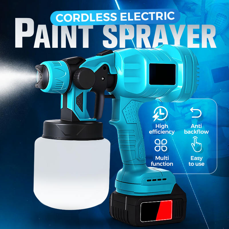 High-pressure Cordless Paint Sprayer with 2 Batteries