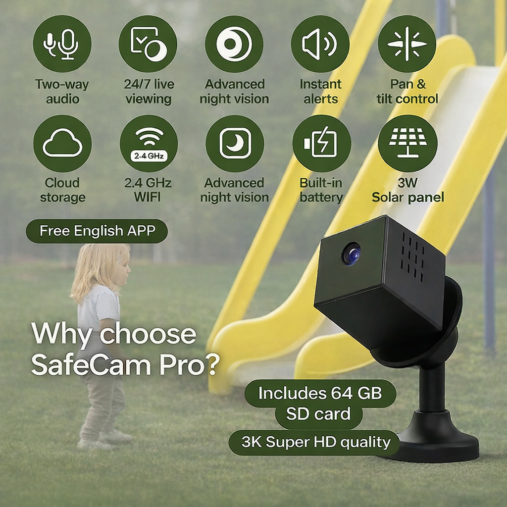 SafeCam Pro | 24/7 Protection – Works Without Internet or Electricity