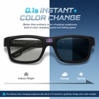 Smarte photochrome Brille mit schnellem Farbwechsel.