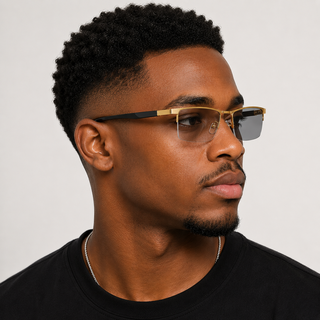 Smarte Goldbrille mit Blaulichtfilter