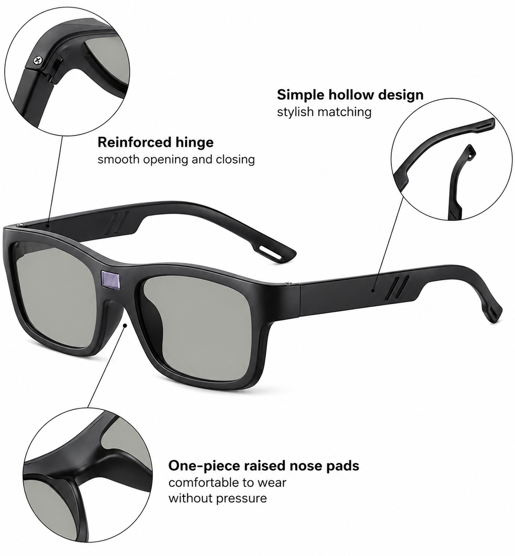 Smarte photochrome Brille mit schnellem Farbwechsel.