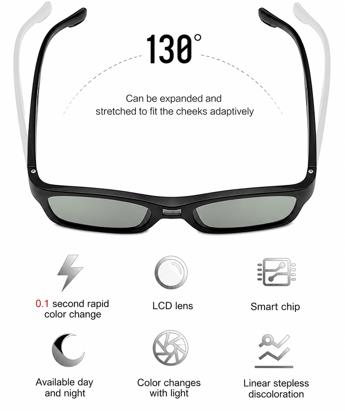Smart Photochromic Glasses with Fast Color Change.