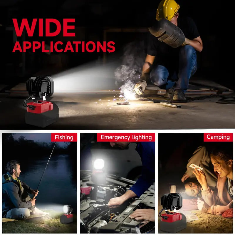 LED Work Light Compatible with Milwaukee 18V Battery/Dewalt 18V&20V Battery