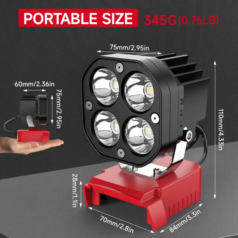 LED Work Light Compatible with Milwaukee 18V Battery/Dewalt 18V&20V Battery