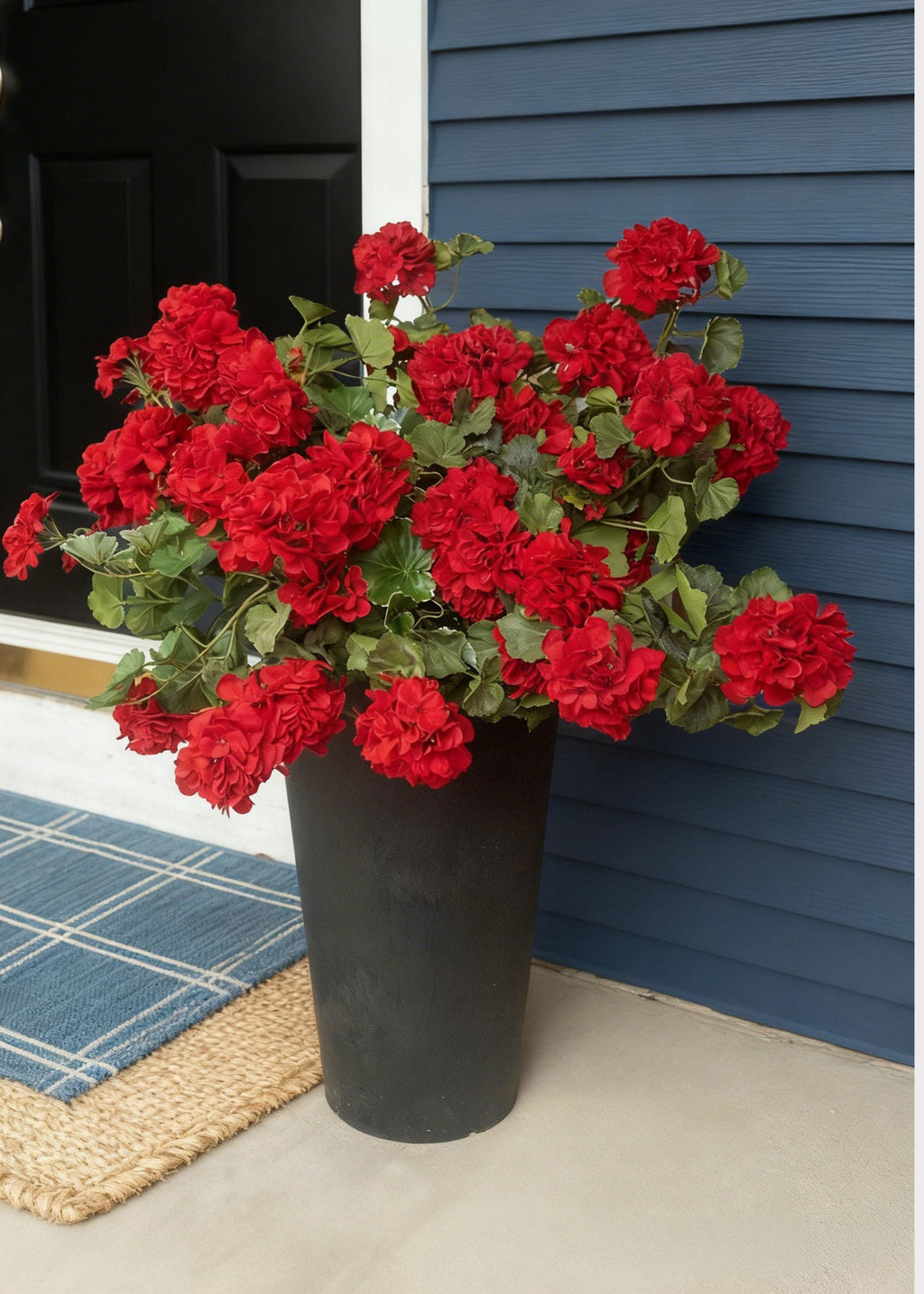 Red Fake Geranium Indoor/Outdoor Water Resistant Bush - 22"