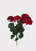 Artificial Blooming Geranium Flower Bush in Red - 20"