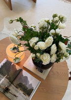Artificial Ranunculus Flower Bush in Cream - 19"