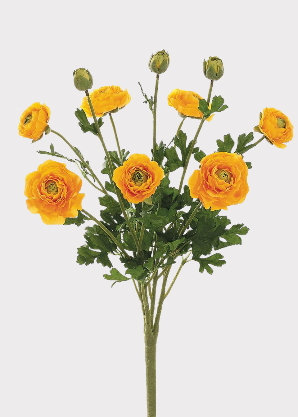 Yellow Artificial Ranunculus Flower Bush - 19"