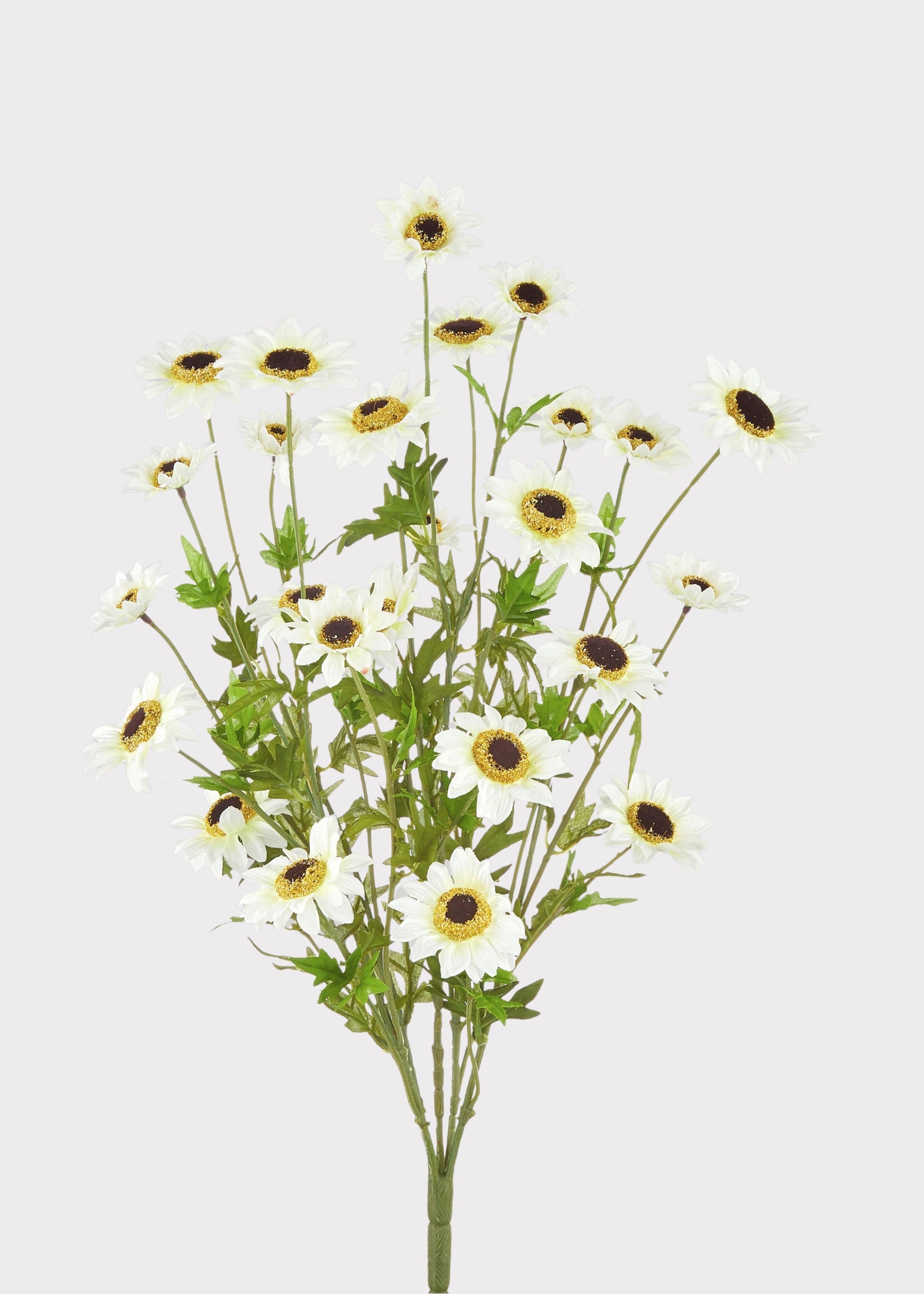 Fake Black-Eyed-Susan Wildflower Bush in White - 25"