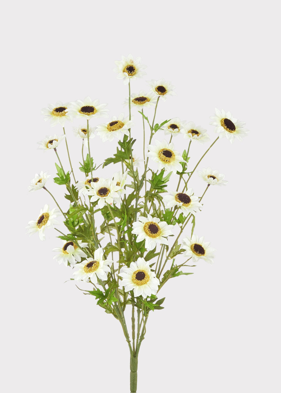 Fake Black-Eyed-Susan Wildflower Bush in White - 25"