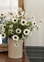 Fake Black-Eyed-Susan Wildflower Bush in White - 25"